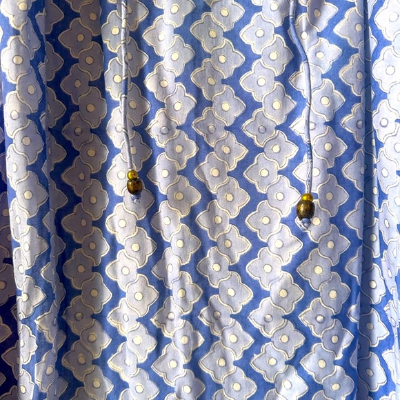 Oliphant Sleeveless Tiered Short Dress Blue Print Medium - Picture 6 of 6